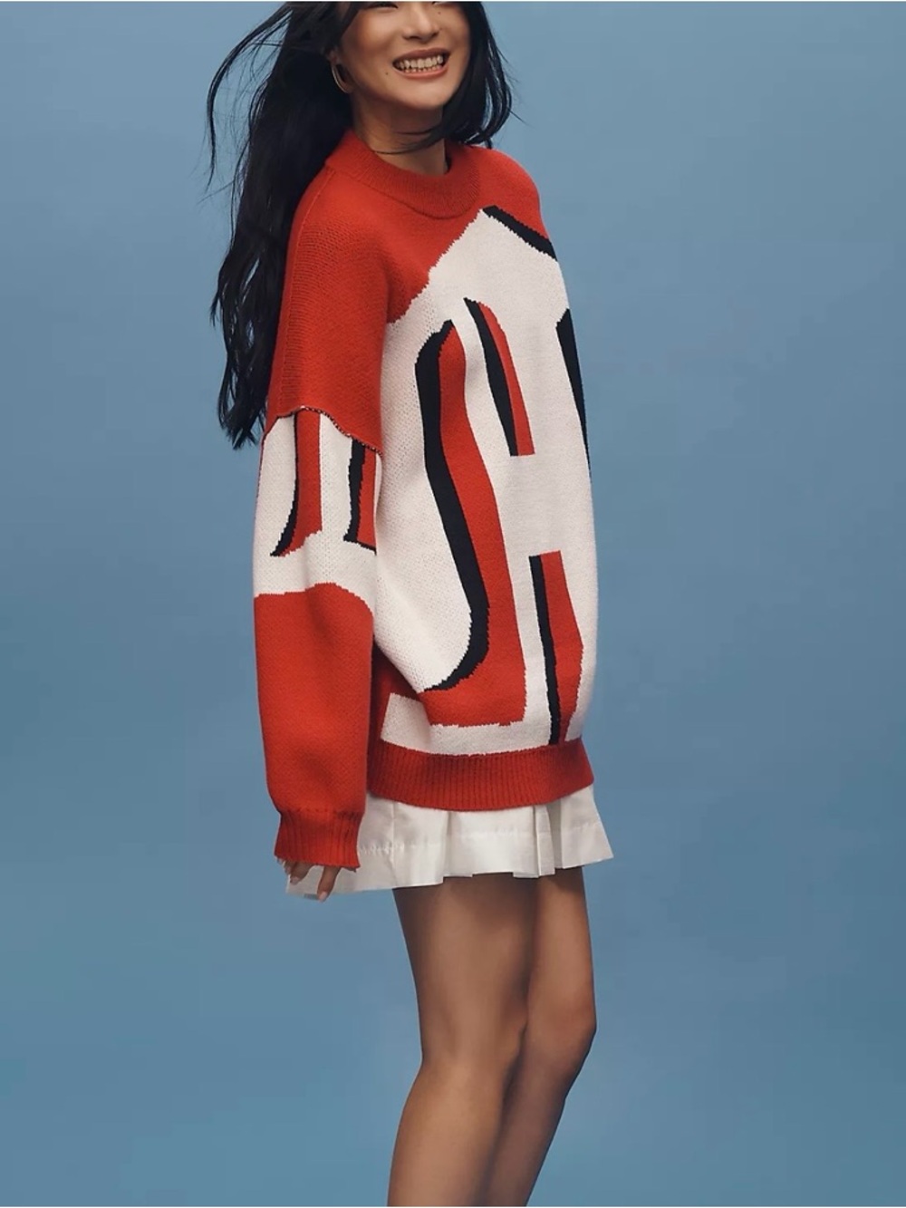 Maeve Oversized Graphic Monogram Sweater - Picture 3 of 7